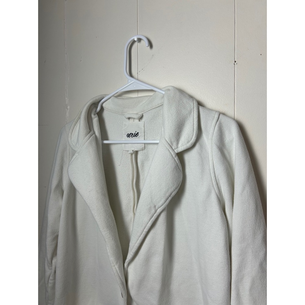 Aerie White Unstructured Blazer Jacket M Sweater Costal Minimalist Boho Preppy - Picture 4 of 10